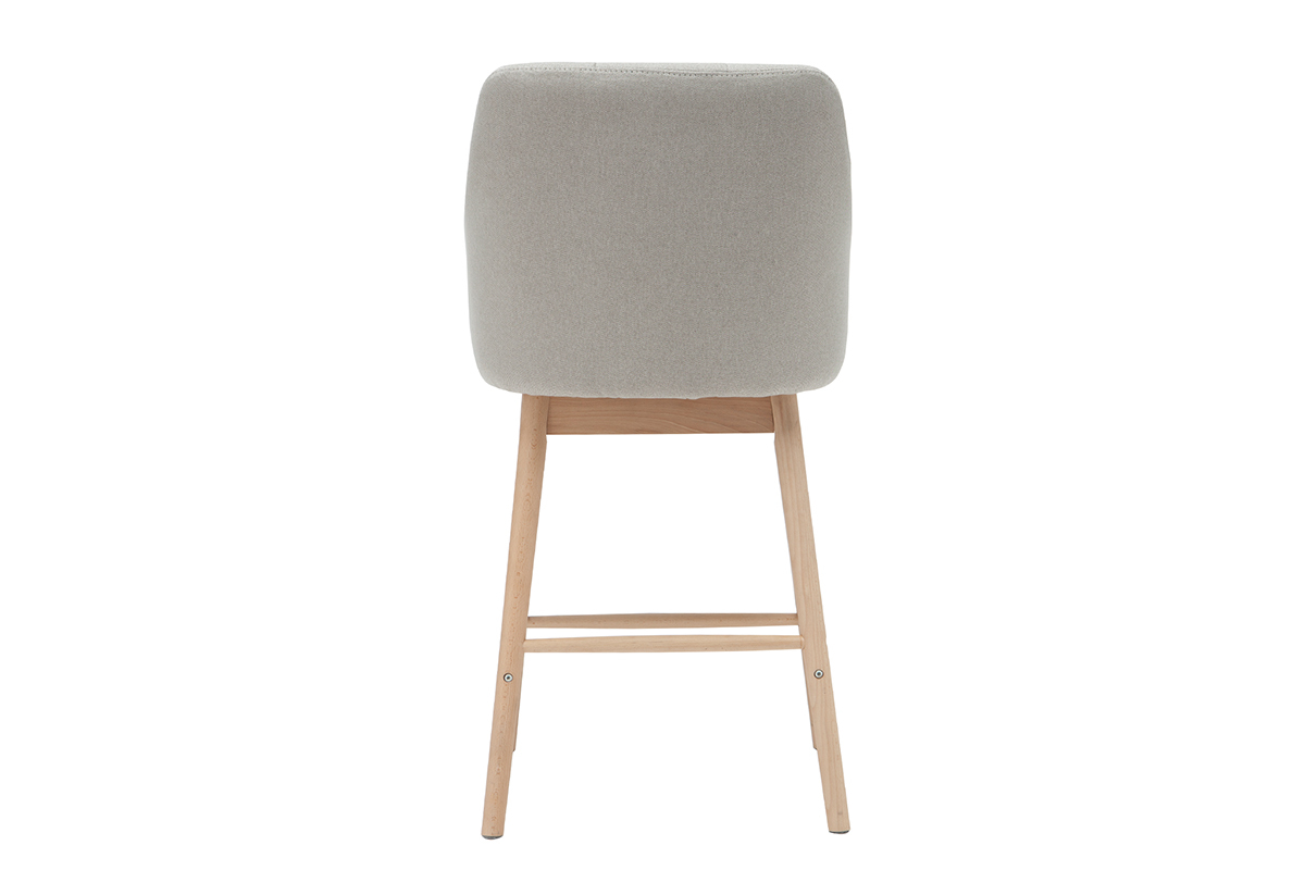 Taburetes de bar nrdicos gris claro y madera A65 cm (lote de 2) BALTIK