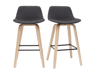Taburetes de bar nórdicos gris oscuro A65 cm (lote de 2) NONIE