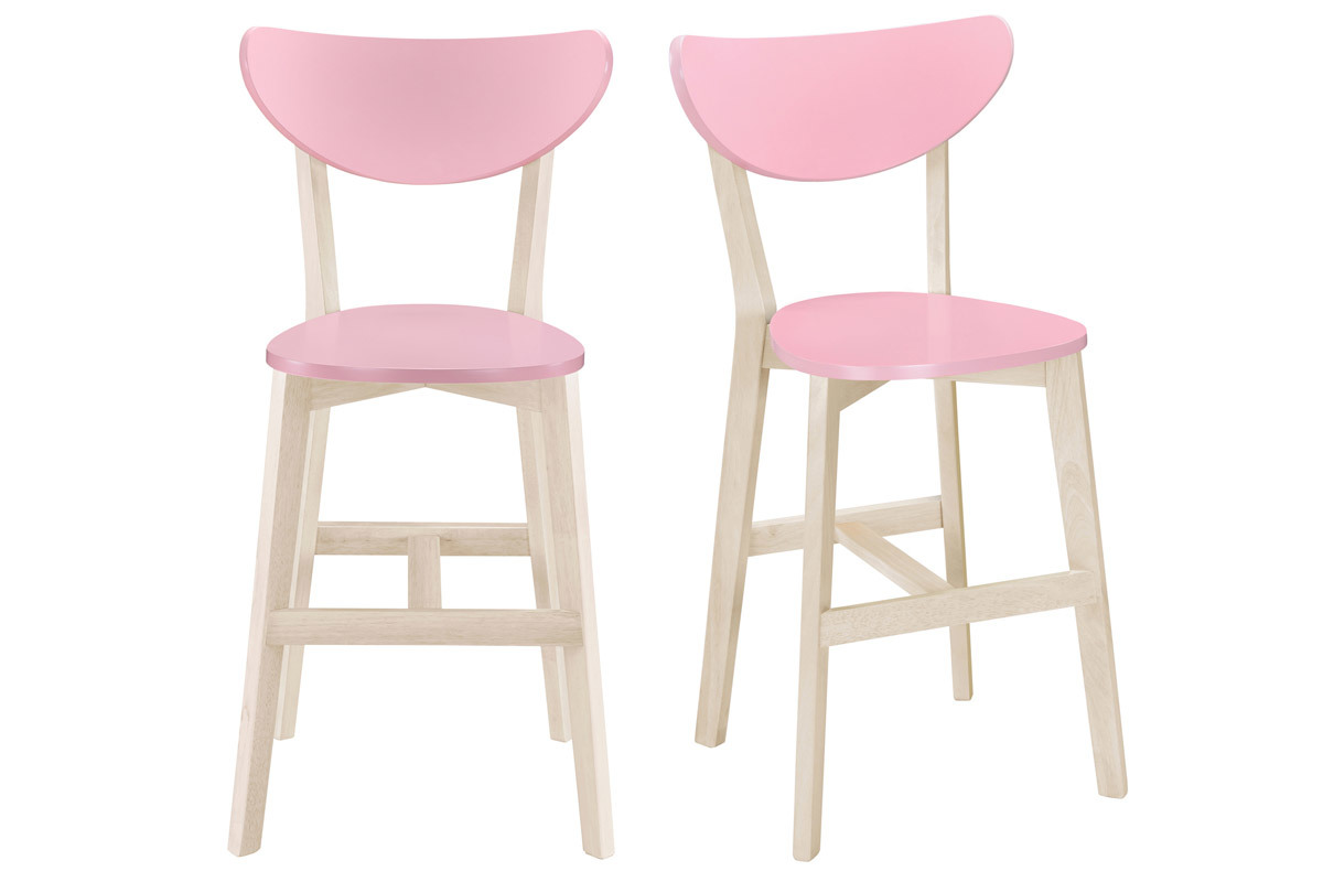 Taburetes de bar nrdicos rosa 65 cm (lote de 2) LEENA