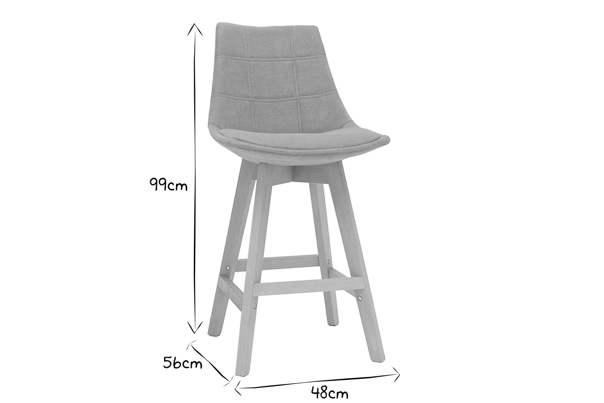 Taburetes de bar nrdicos tejido efecto amarillo mostaza 65 cm (lote de 2) MATILDE