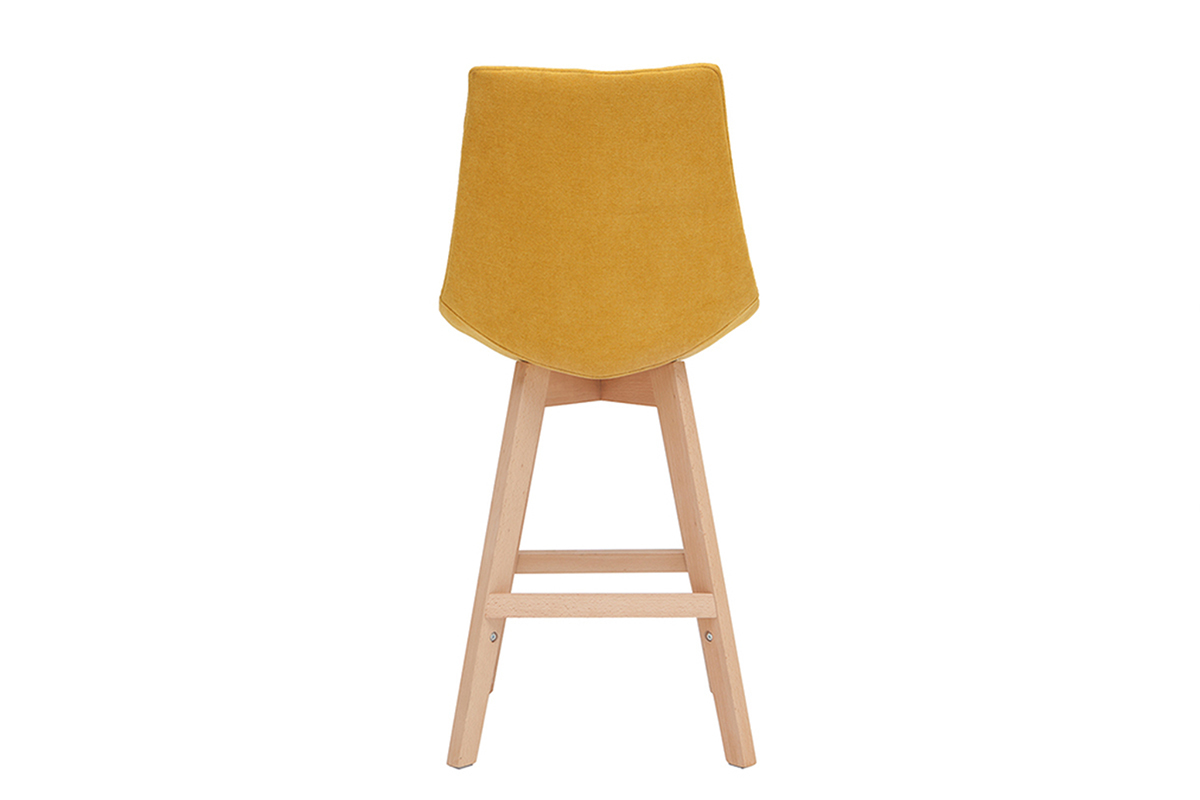 Taburetes de bar nrdicos tejido efecto amarillo mostaza 65 cm (lote de 2) MATILDE