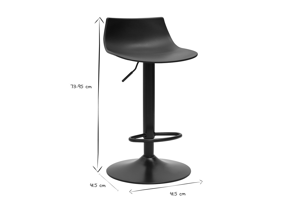 Taburetes de bar regulables en diseo negro (juego de 2) KELLY