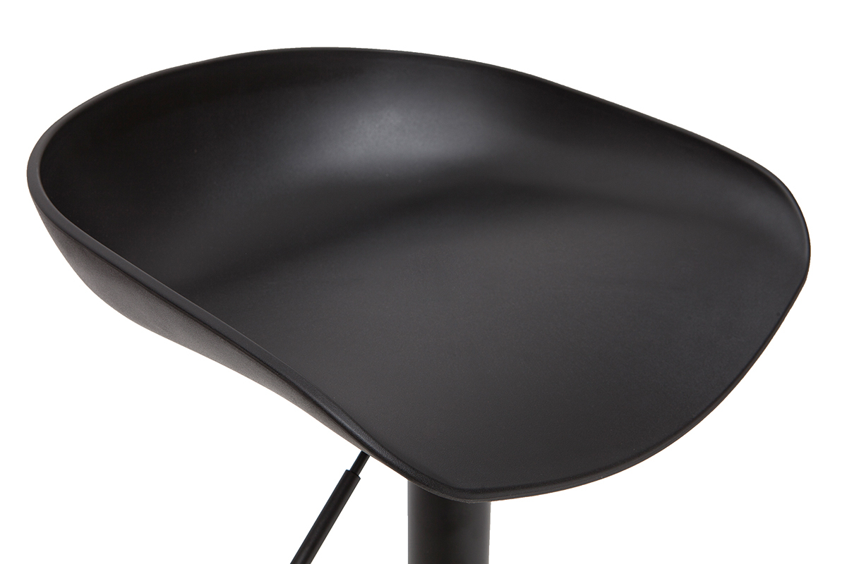 Taburetes de bar regulables modernos negros  A65 cm (lote de 2) PEBBLE