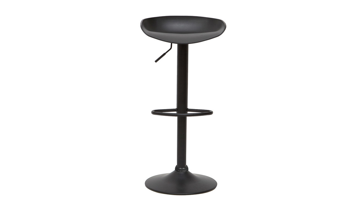 Taburetes de bar regulables modernos negros  A65 cm (lote de 2) PEBBLE