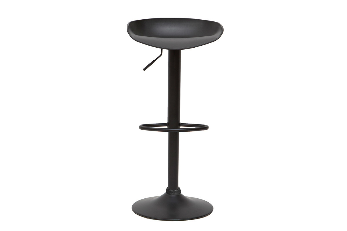Taburetes de bar regulables modernos negros  A65 cm (lote de 2) PEBBLE