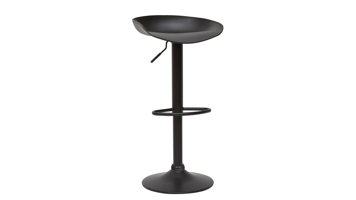 Taburetes de bar regulables modernos negros  A65 cm (lote de 2) PEBBLE