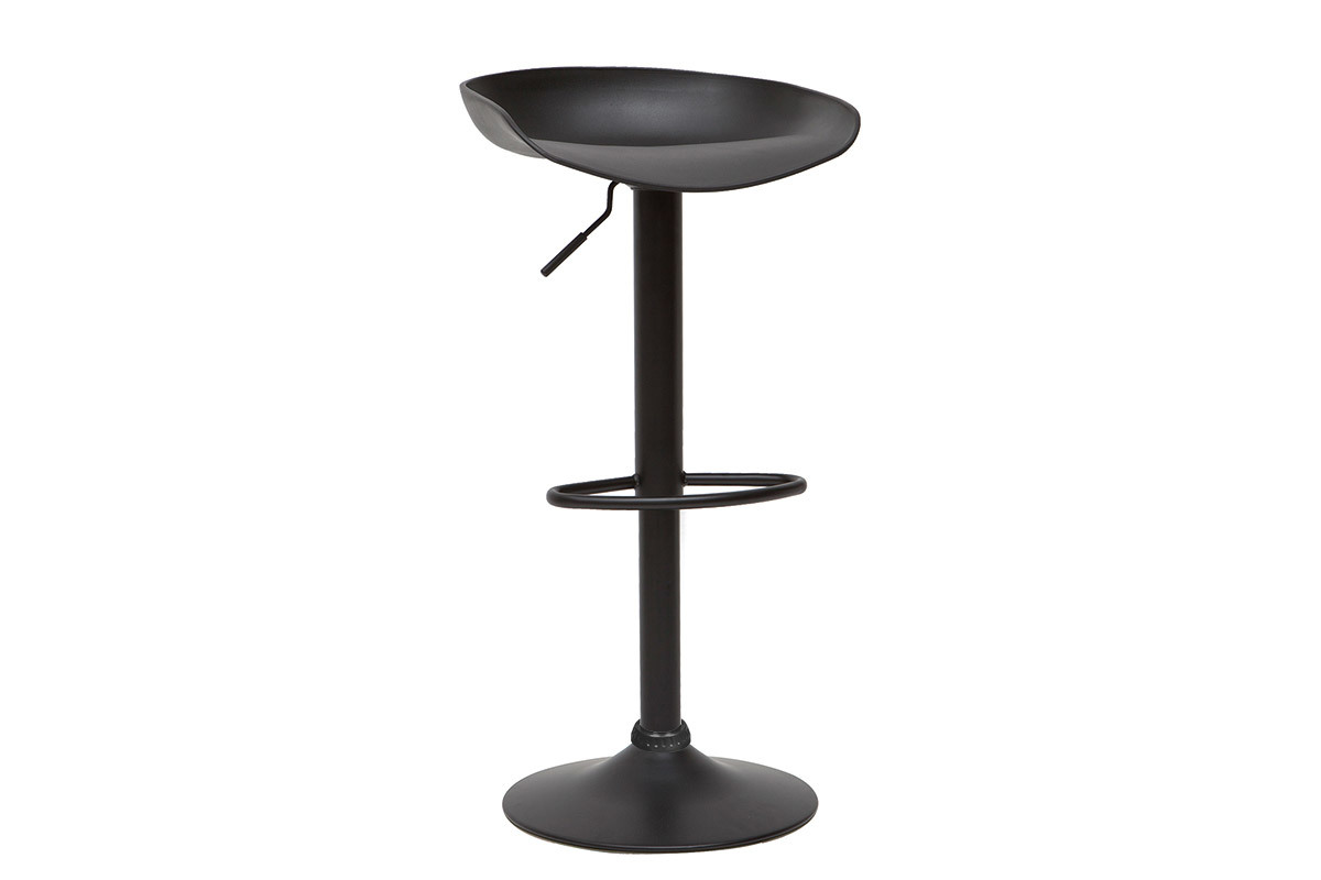 Taburetes de bar regulables modernos negros  A65 cm (lote de 2) PEBBLE
