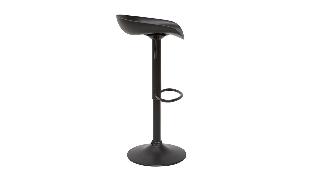 Taburetes de bar regulables modernos negros  A65 cm (lote de 2) PEBBLE