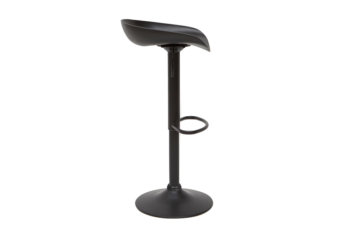 Taburetes de bar regulables modernos negros  A65 cm (lote de 2) PEBBLE