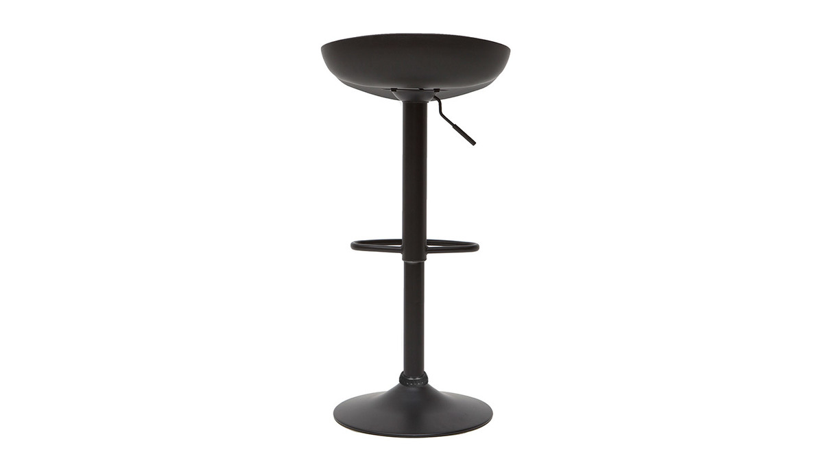 Taburetes de bar regulables modernos negros  A65 cm (lote de 2) PEBBLE