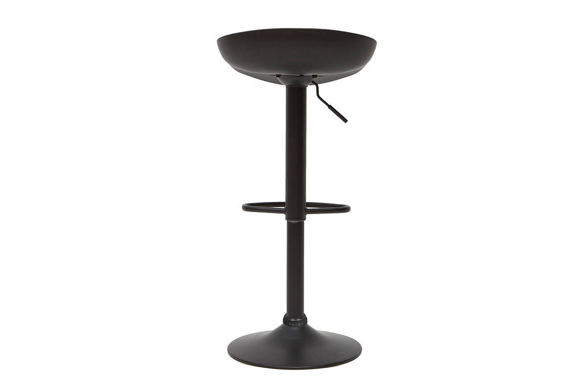 Taburetes de bar regulables modernos negros  A65 cm (lote de 2) PEBBLE