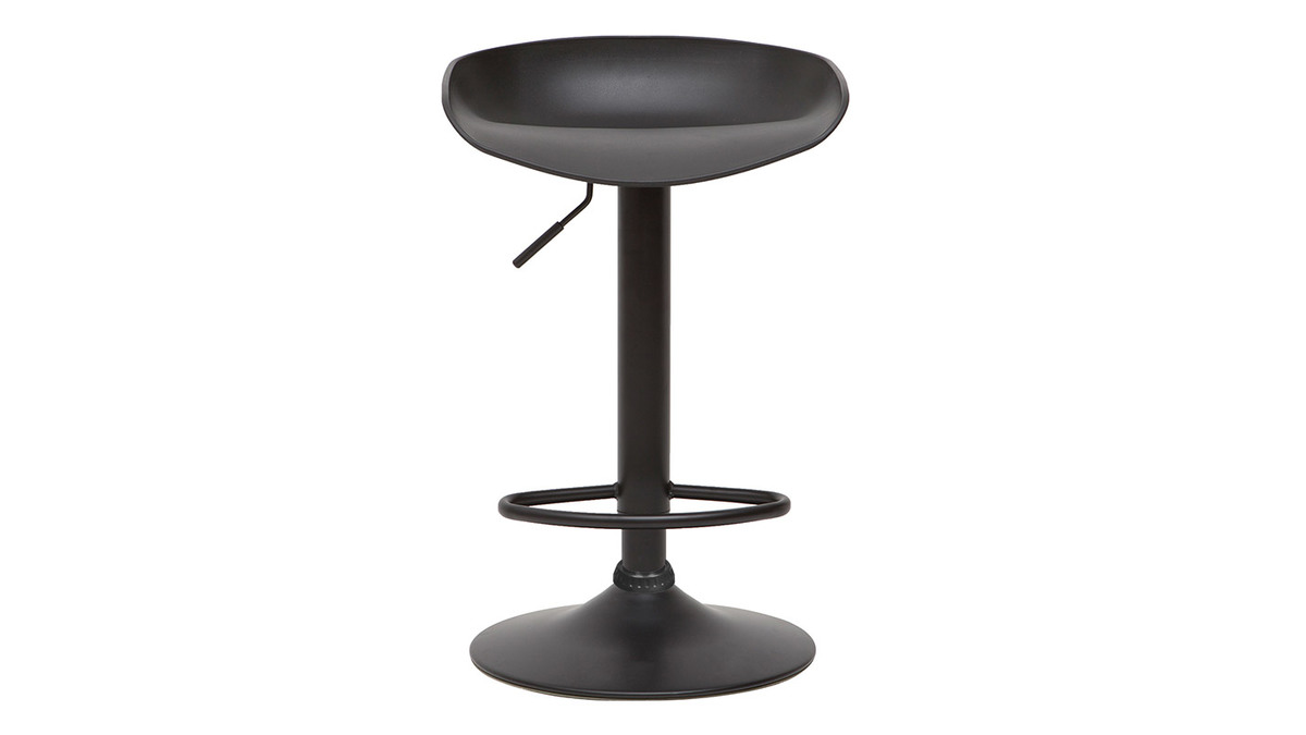 Taburetes de bar regulables modernos negros  A65 cm (lote de 2) PEBBLE