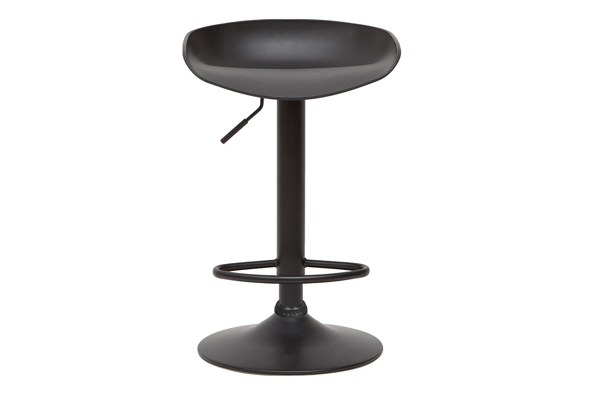 Taburetes de bar regulables modernos negros  A65 cm (lote de 2) PEBBLE