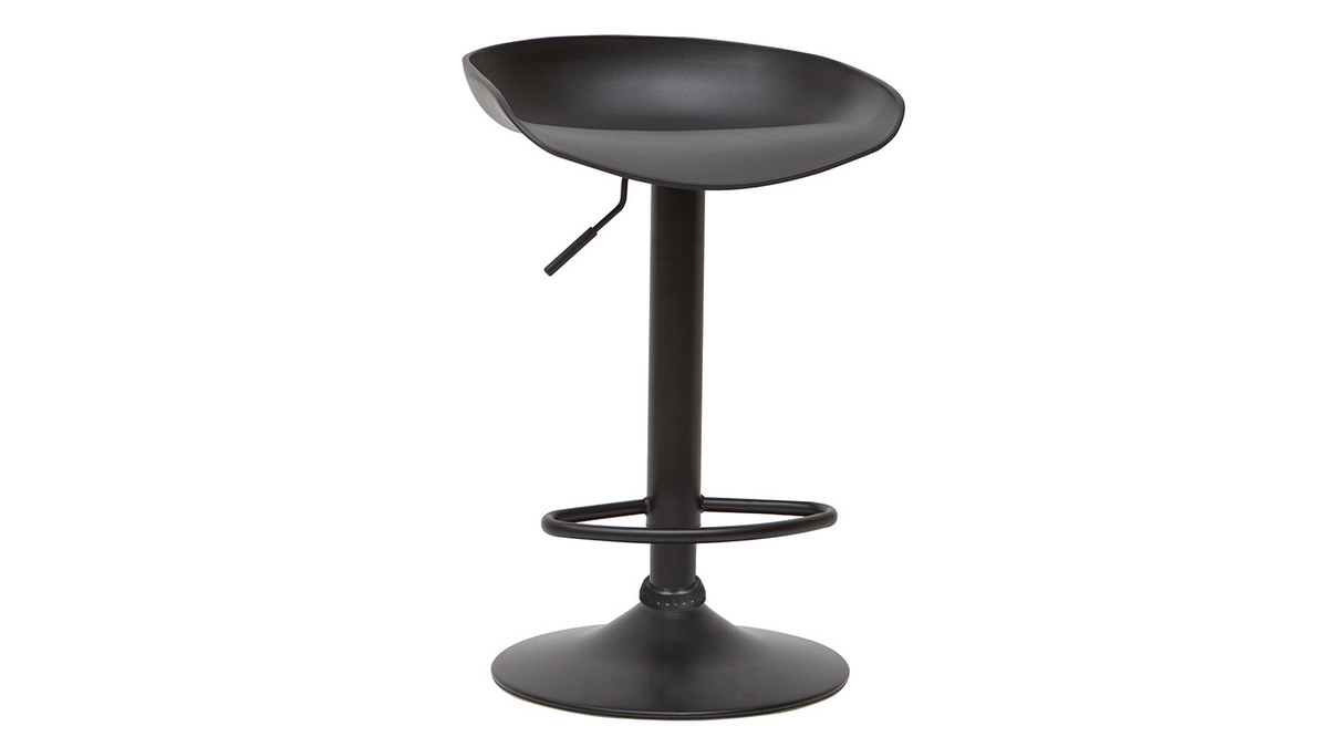 Taburetes de bar regulables modernos negros  A65 cm (lote de 2) PEBBLE