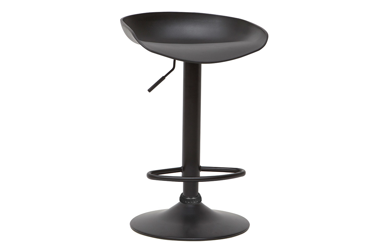 Taburetes de bar regulables modernos negros  A65 cm (lote de 2) PEBBLE