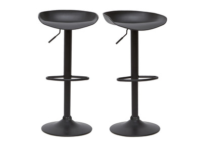 Taburetes de bar regulables modernos negros  A65 cm (lote de 2) PEBBLE