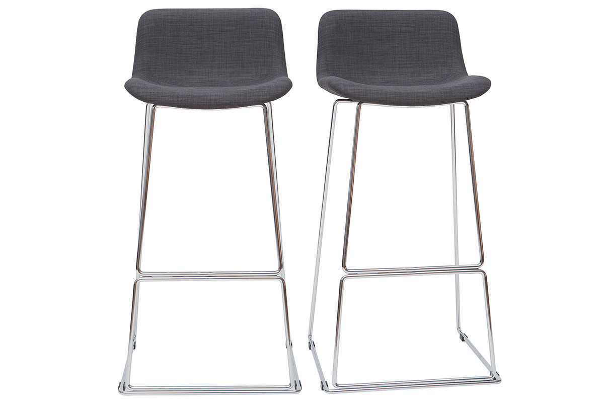 Taburetes de bar tejido gris 75 cm (lote de 2) PALIKAO