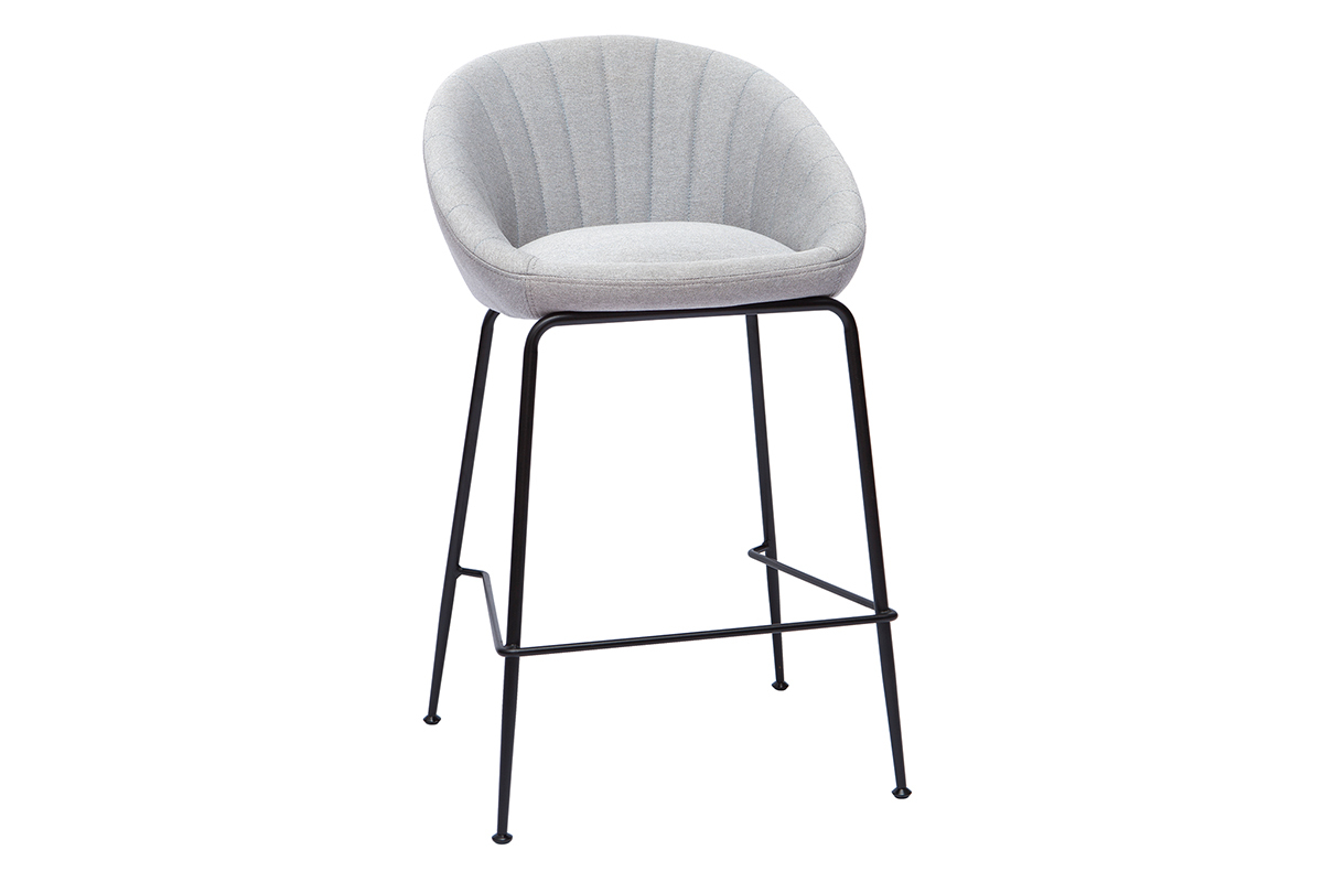 Taburetes de bar tejido gris claro 65 cm (lote de 2) SHERU
