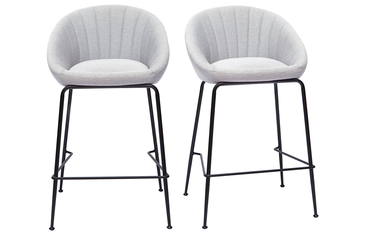 Taburetes de bar tejido gris claro 65 cm (lote de 2) SHERU