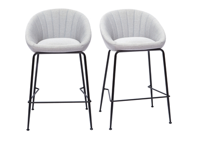 Taburetes de bar tejido gris claro 65 cm (lote de 2) SHERU