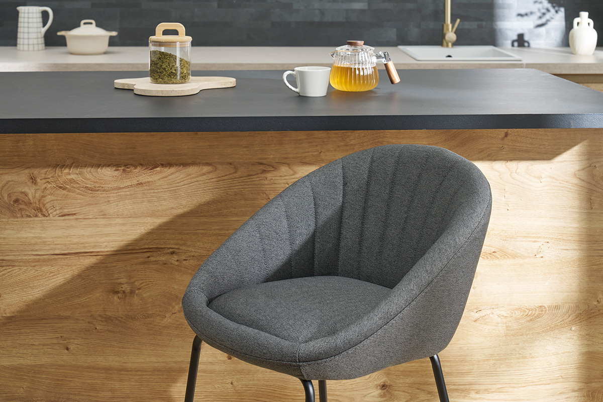 Taburetes de bar tejido gris oscuro 65 cm (lote de 2) SHERU