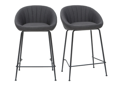 Taburetes de bar tejido gris oscuro 65 cm (lote de 2) SHERU