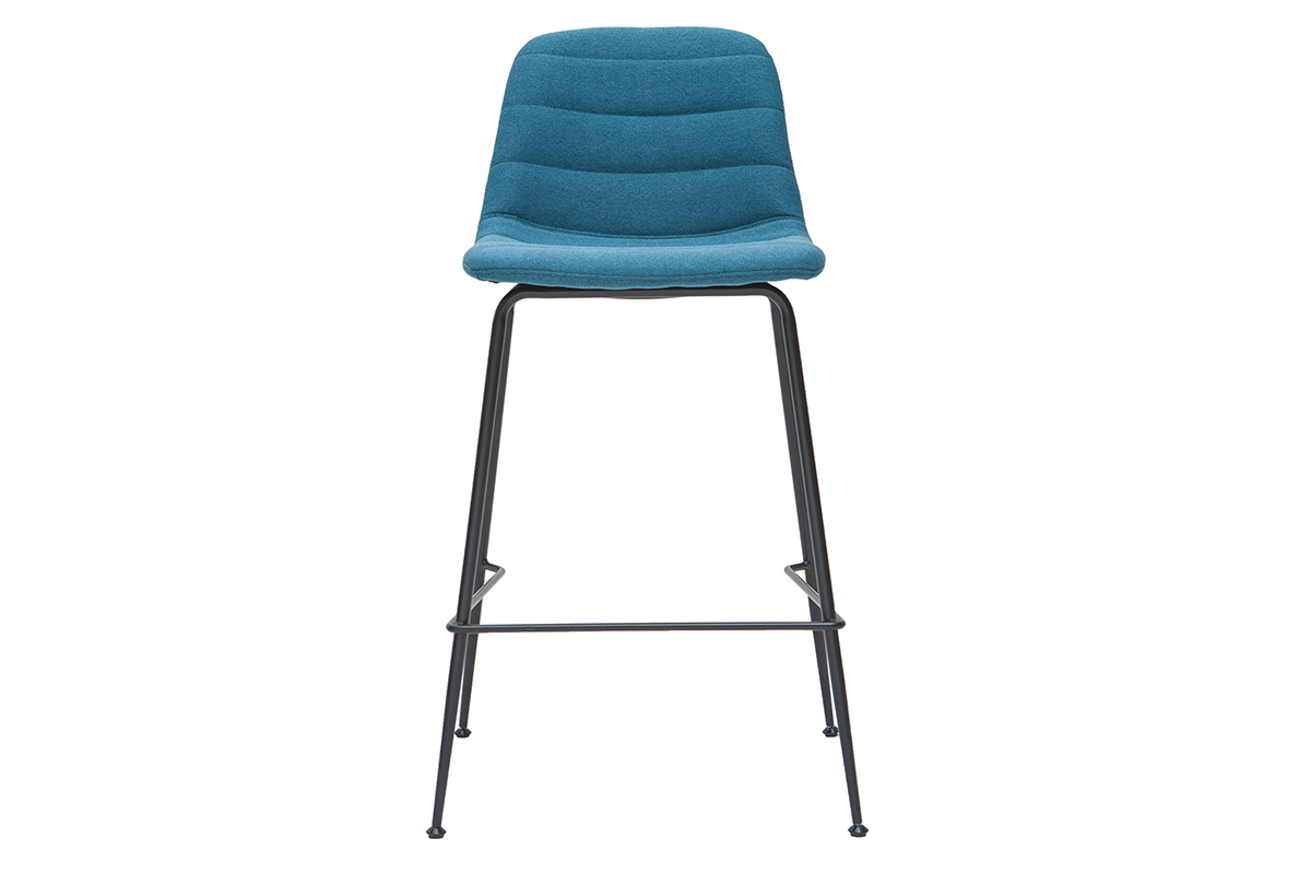 Taburetes de bar tejido y metal azul petrleo 65 cm (lote de 2) SAURY
