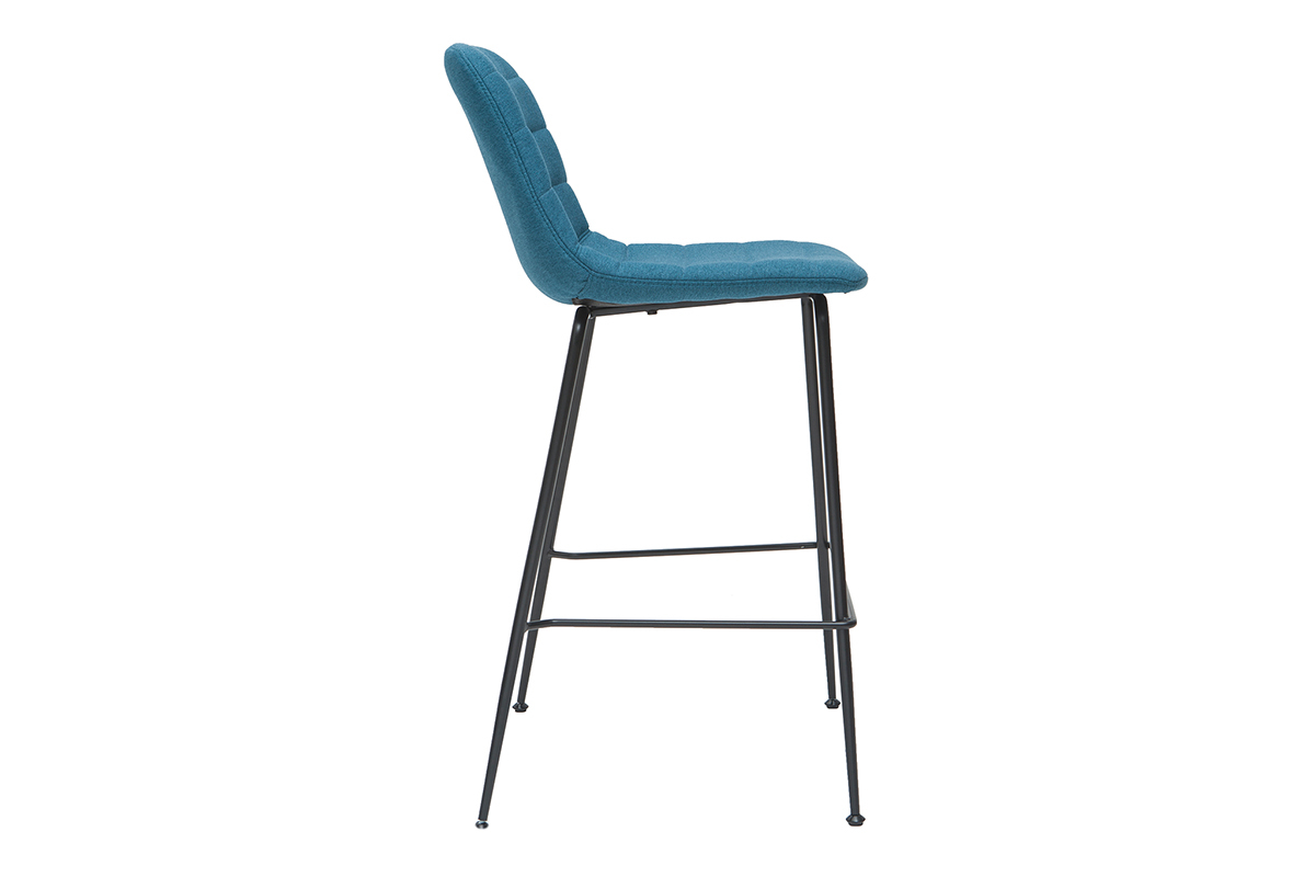 Taburetes de bar tejido y metal azul petrleo 65 cm (lote de 2) SAURY