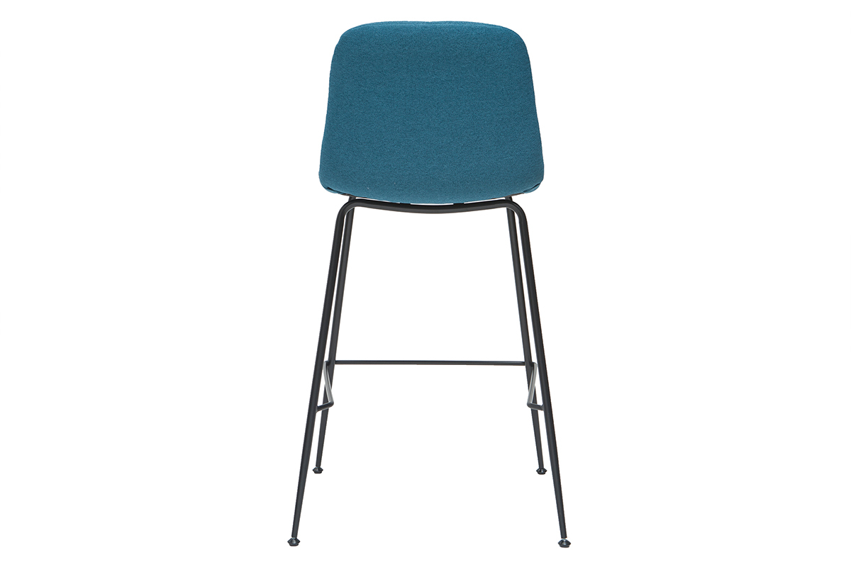 Taburetes de bar tejido y metal azul petrleo 65 cm (lote de 2) SAURY