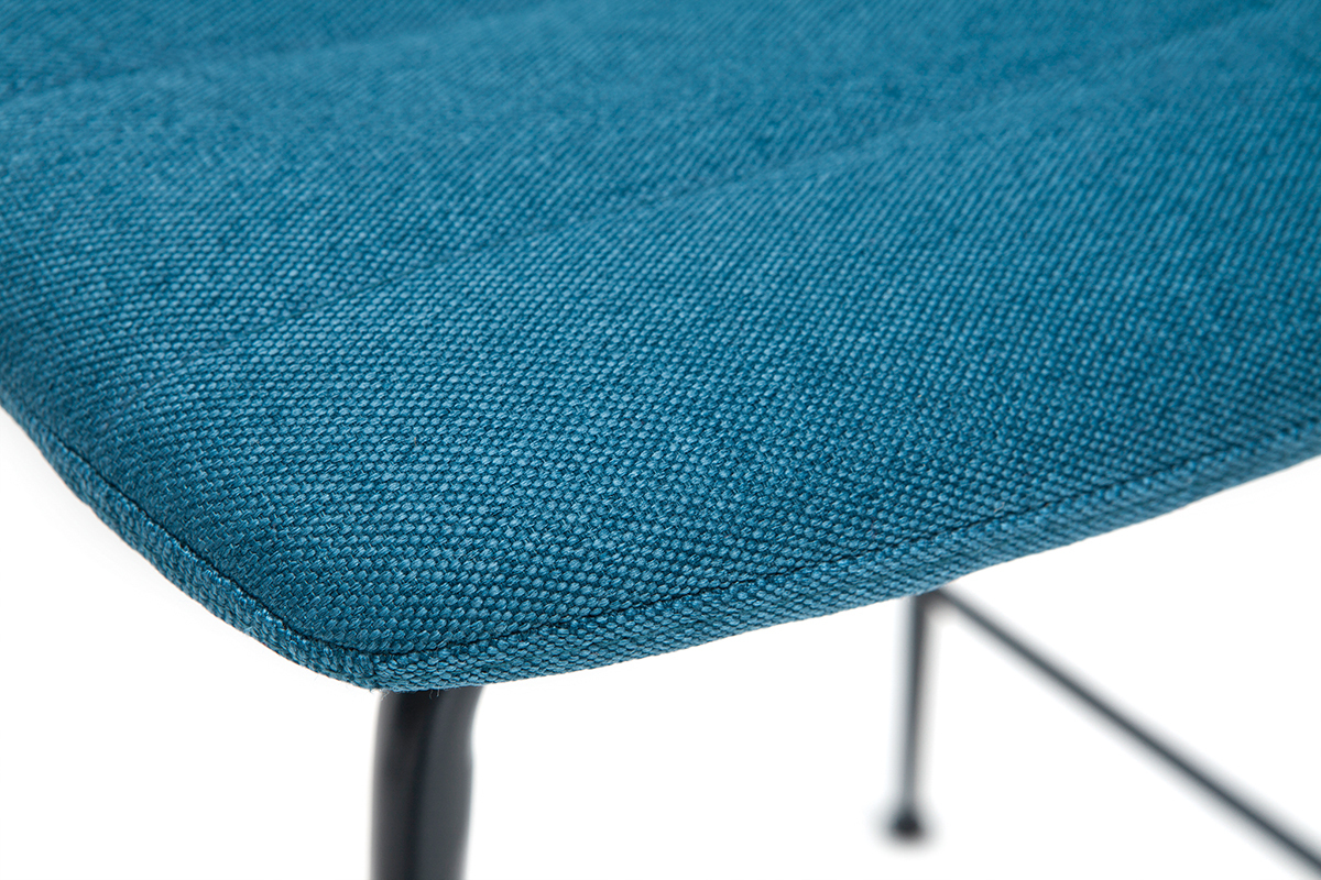 Taburetes de bar tejido y metal azul petrleo 65 cm (lote de 2) SAURY