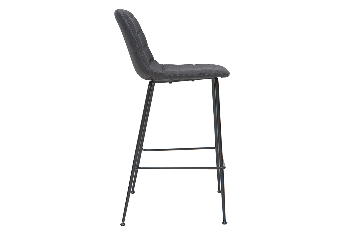 Taburetes de bar tejido y metal gris oscuro 65 cm (lote de 2) SAURY