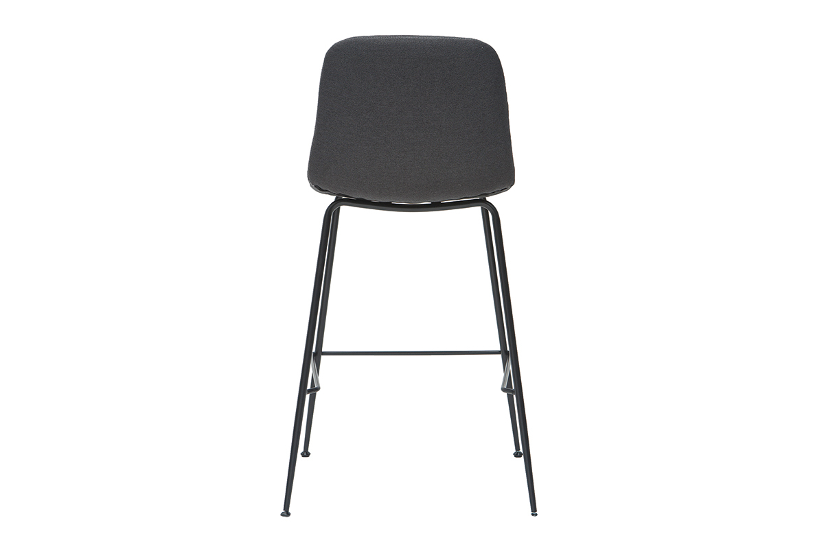 Taburetes de bar tejido y metal gris oscuro 65 cm (lote de 2) SAURY