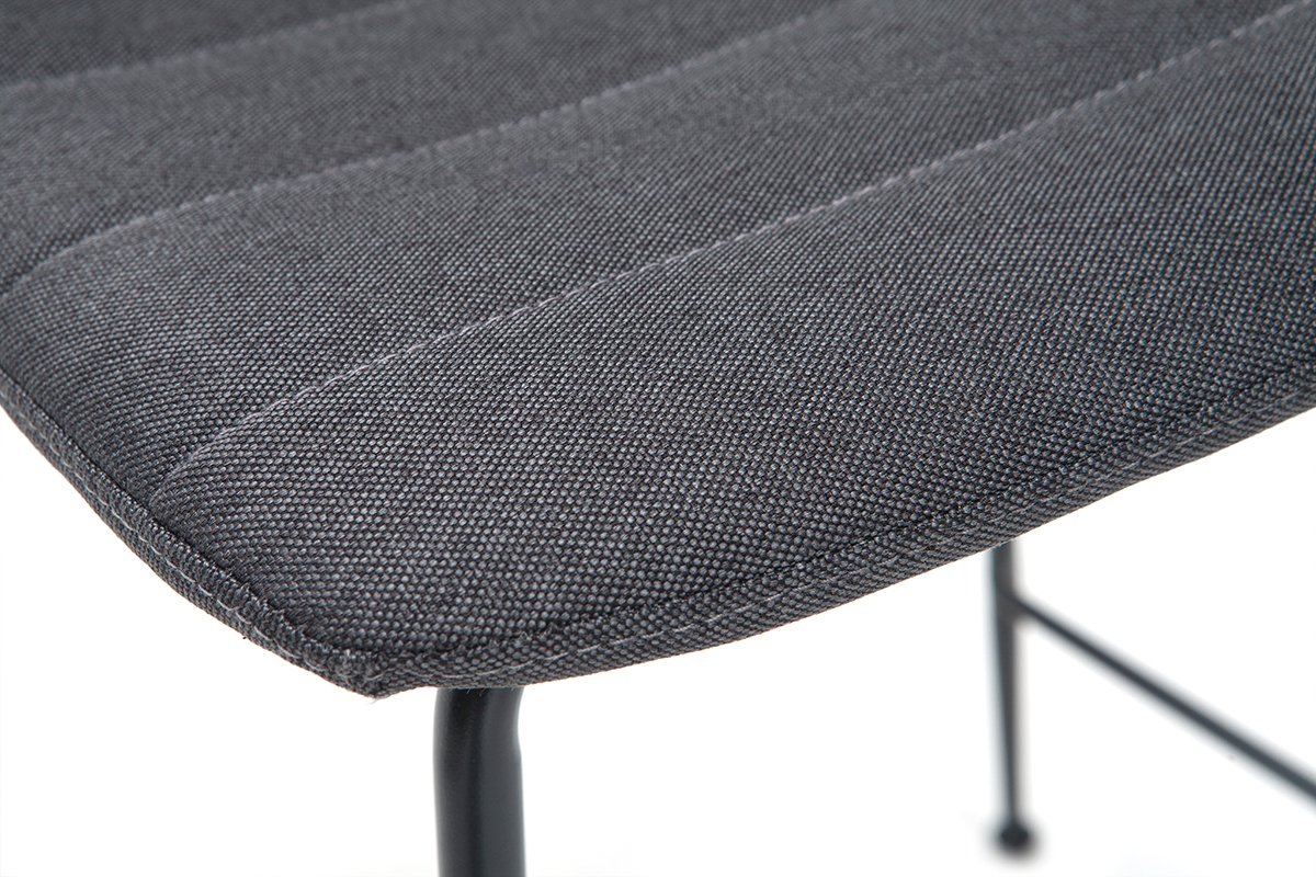 Taburetes de bar tejido y metal gris oscuro 65 cm (lote de 2) SAURY