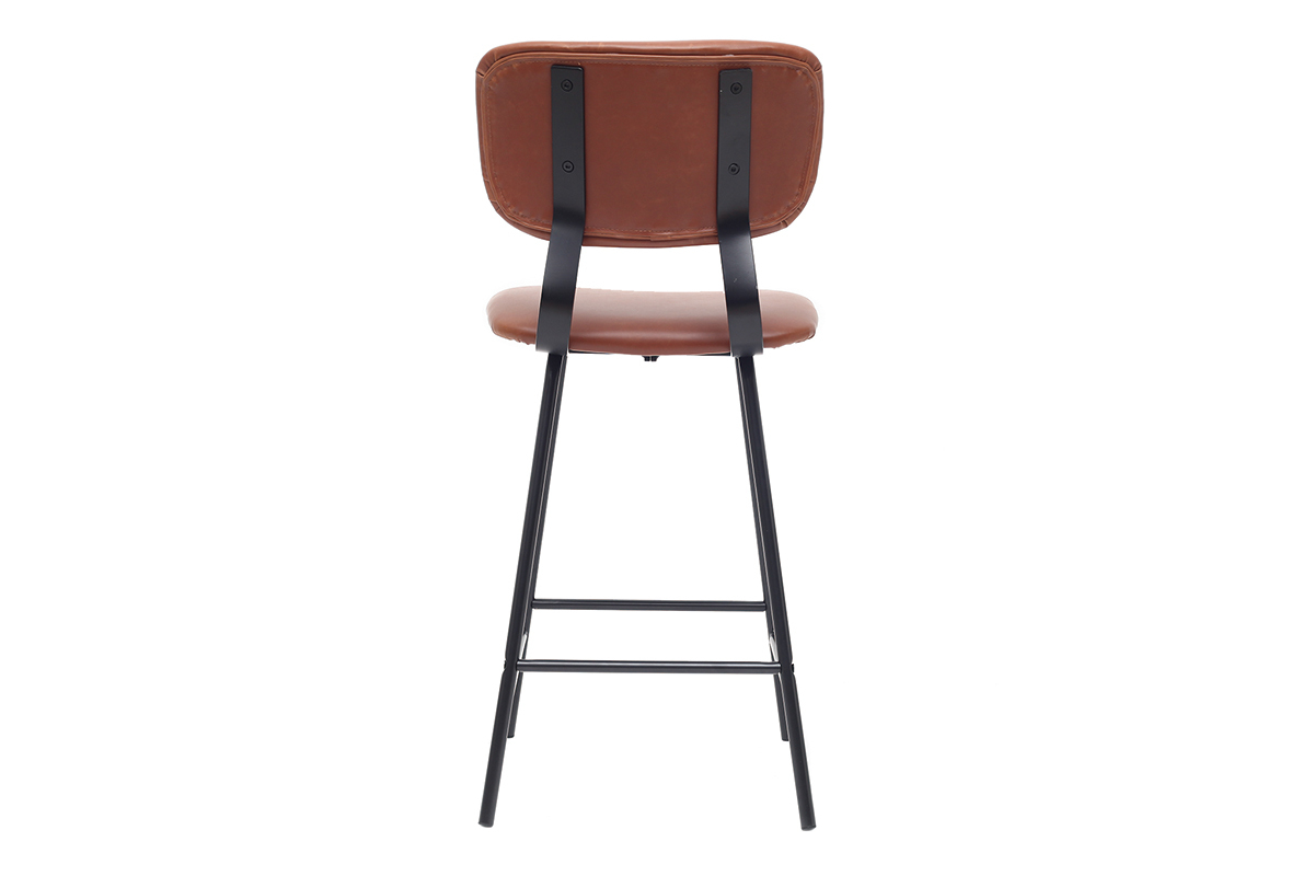 Taburetes de bar vintage marrn claro con patas en metal 65cm (lote de 2) LAB