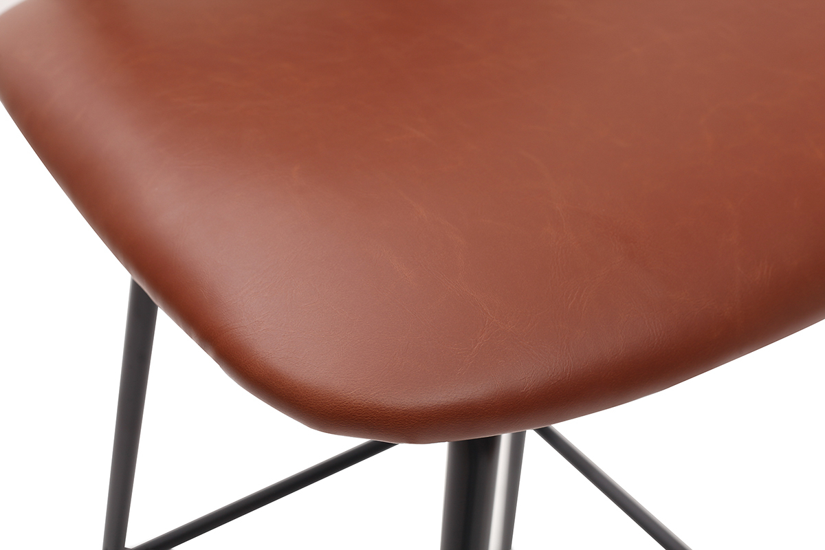Taburetes de bar vintage marrn claro con patas metal 75 cm (lote de 2) LAB