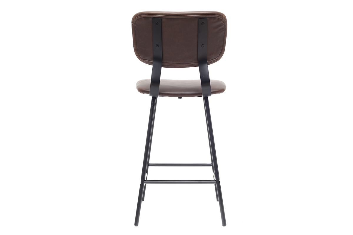 Taburetes de bar vintage marrn con patas en metal 65cm (lote de 2) LAB
