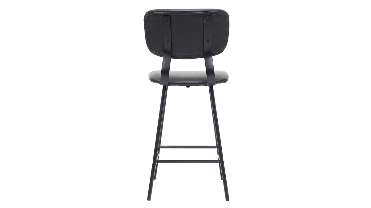 Taburetes de bar vintage negro con patas en metal 65cm (lote de 2) LAB