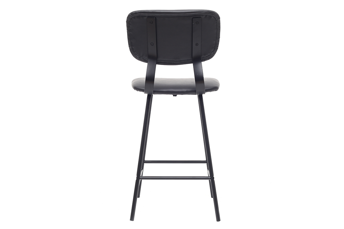 Taburetes de bar vintage negro con patas en metal 65cm (lote de 2) LAB