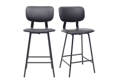 Taburetes de bar vintage negro con patas en metal 65cm (lote de 2) LAB