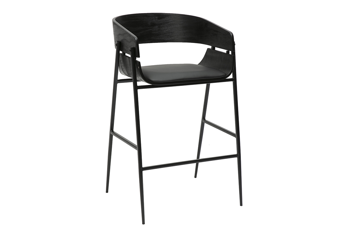 Taburetes de barra de diseo negro (lote de 2) WESS