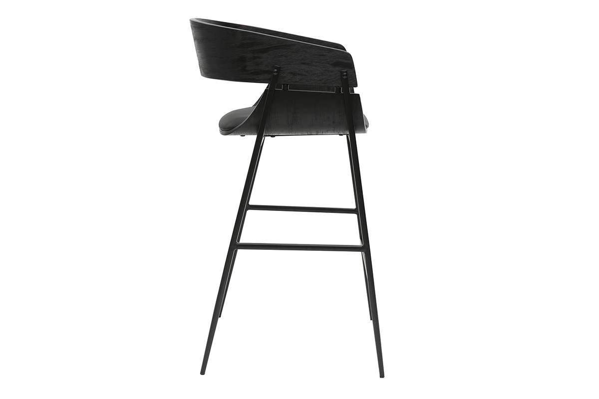 Taburetes de barra de diseo negro (lote de 2) WESS