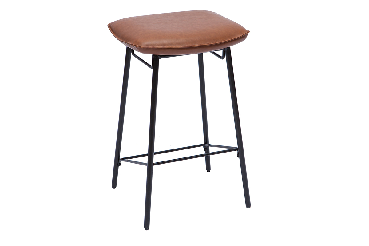 Taburetes de cocina de estilo industrial marrn (set de 2) DORY
