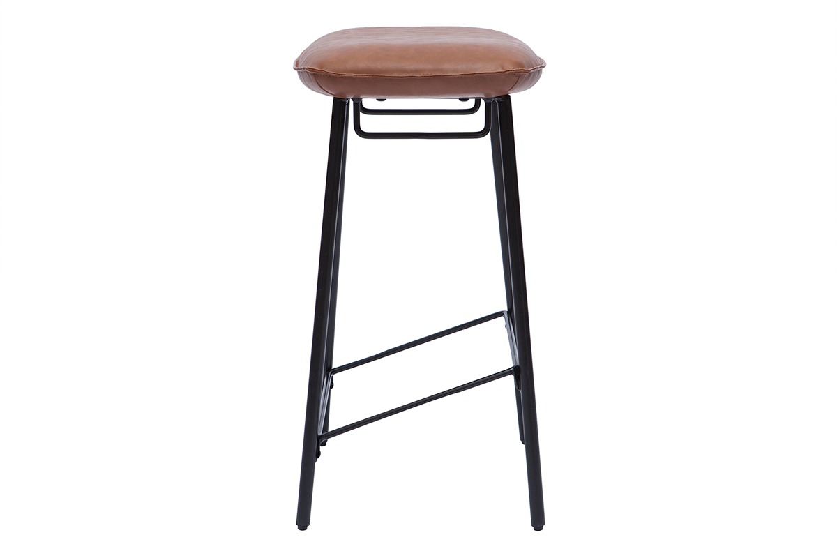 Taburetes de cocina de estilo industrial marrn (set de 2) DORY