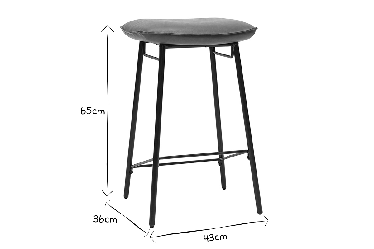 Taburetes de cocina de estilo industrial marrn (set de 2) DORY