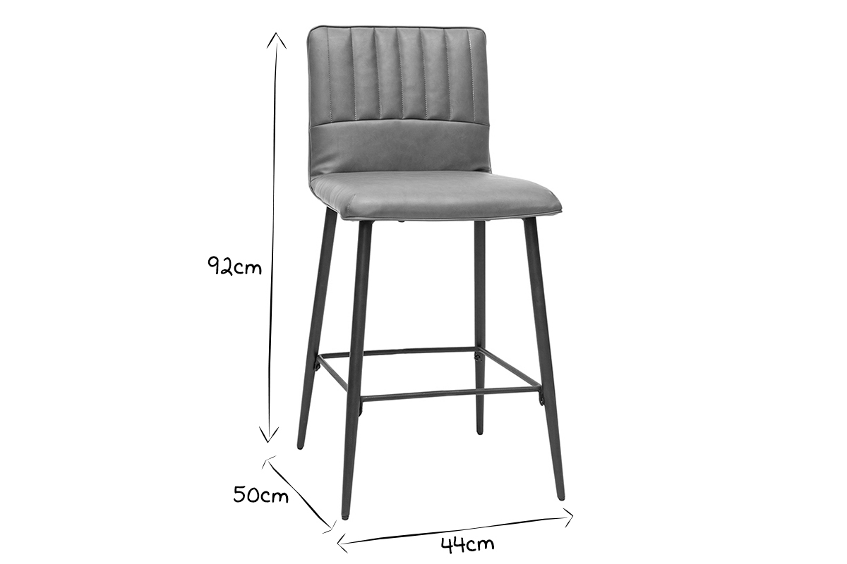 Taburetes de cocina estilo vintage marrn (set de 2), 62 cm de altura, FARELL