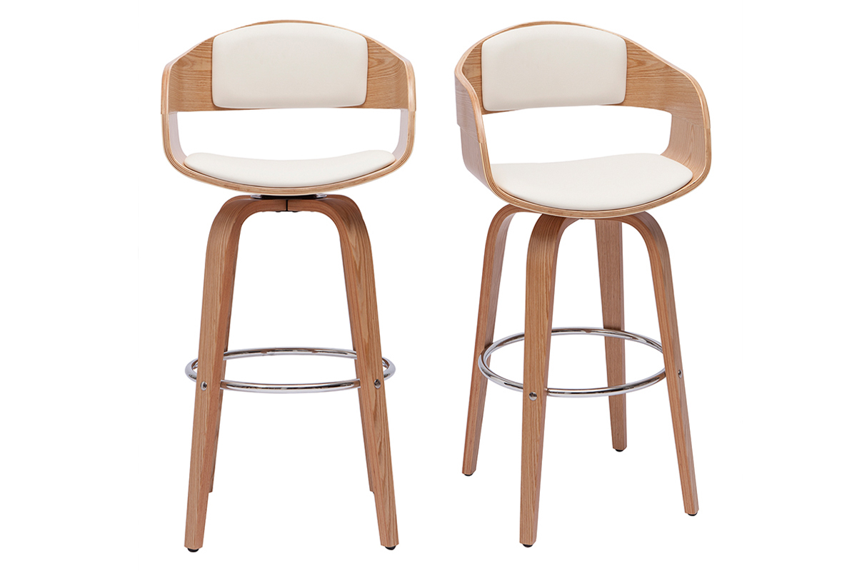 Taburetes de cocina nrdicos con giro 360 de madera clara 67cm GAO