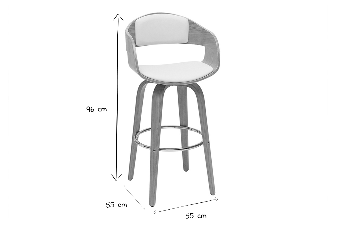 Taburetes de cocina nrdicos con giro 360 de madera clara 67cm GAO