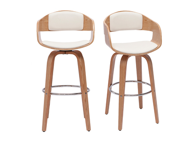 Taburetes de cocina n&oacute;rdicos con giro 360&deg; de madera clara 67&nbsp;cm GAO