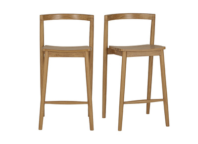 Taburetes de jard&iacute;n apilables de madera de teca maciza H70 cm (lote de 2) OMBAK