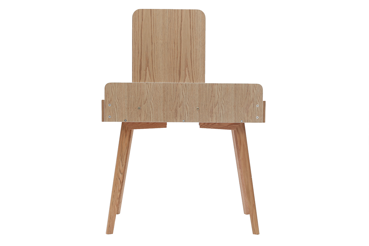 Tocador moderno con espejo y almacenaje madera y blanco TAYA